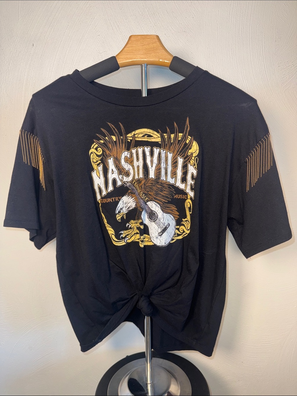 Organic Generation Nashville Eagle Graphic Tee - Black with Gold Accents